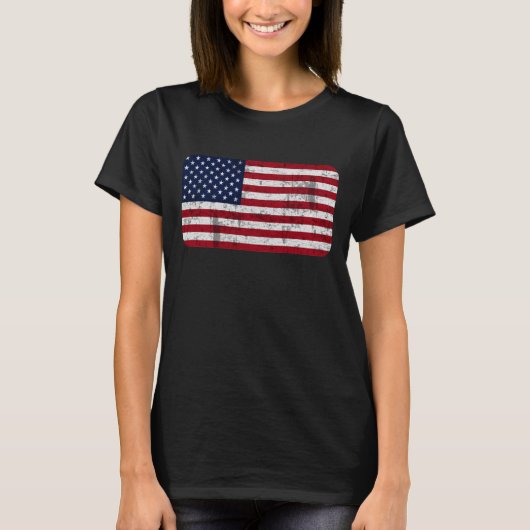 Amerikaanse vlag versteld t-shirt (Voorkant)
