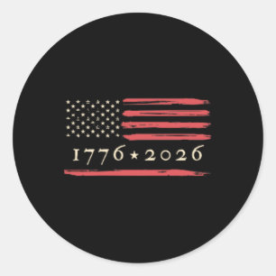 Amerikaanse Vlag Vervallen Vintage Patriottisch 4 Ronde Sticker