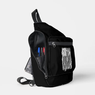 Amerikaanse Vlag Vervuild Wit Sling Bag