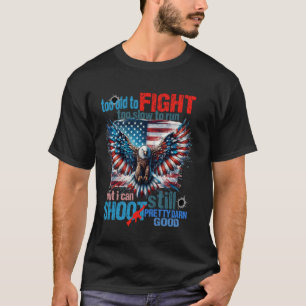 Amerikaanse vlag veteraan te oud om te vechten te  t-shirt