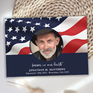 Amerikaanse vlag Veteran Foto Memorial Bedankkaart