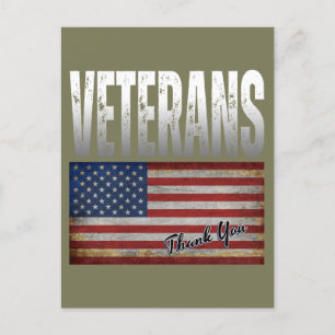 AMERIKAANSE VLAG VETERANEN BEDANKT 4 JULI BRIEFKAART