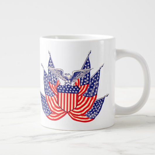 Amerikaanse vlag, vierde juli Extra Grote Mok (Rechts)