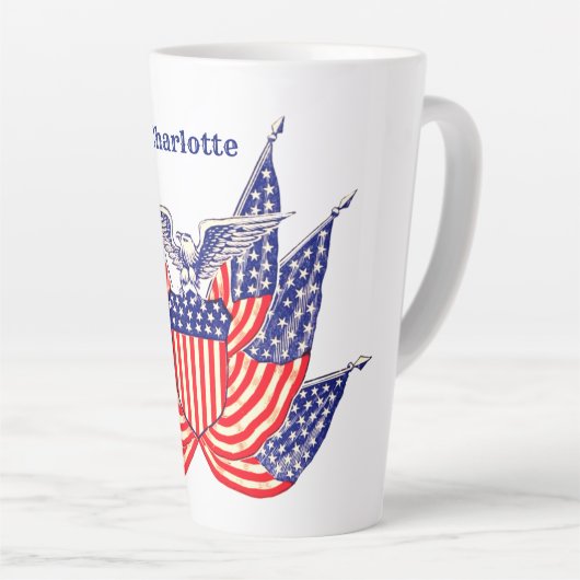 Amerikaanse vlag, vierde juli Latte Mok (Rechterhoek)