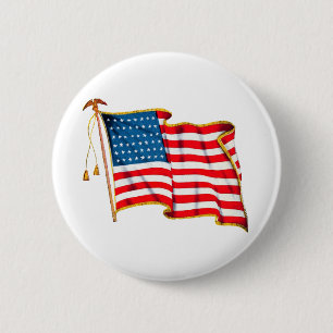 Amerikaanse vlag, vierde juli Ronde Button 5,7 Cm