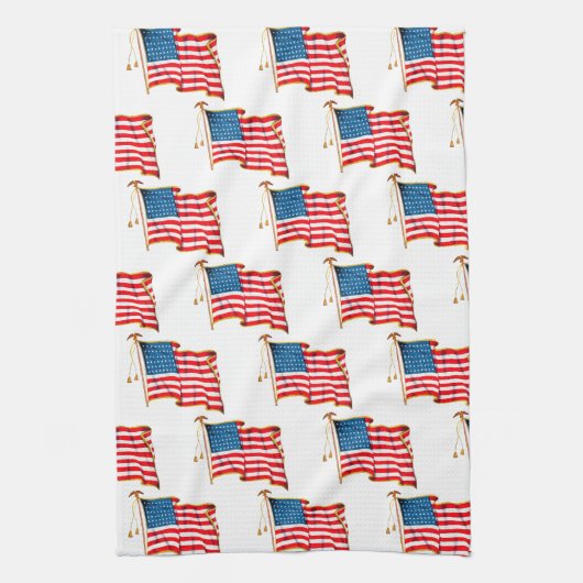 Amerikaanse vlag, vierde juli Theedoek (Verticaal)