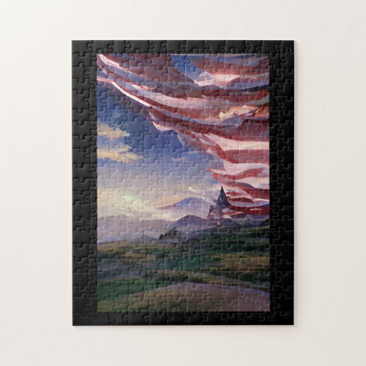 Amerikaanse vlag vierde juli viering abstracte kun legpuzzel (Verticaal)