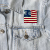 Amerikaanse vlag, vierde juli Vierkante Button 5,1 Cm (In situ)