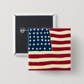 Amerikaanse vlag, vierde juli Vierkante Button 5,1 Cm (Voorkant /achterkant)