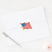  Amerikaanse vlag, vierde juli Vierkante Sticker (Envelop)