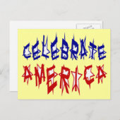 Amerikaanse vlag vieren #2 briefkaart (Voorkant / Achterkant)