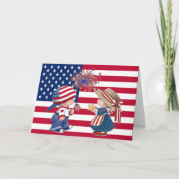 Amerikaanse vlag vieren feestdagen kaart