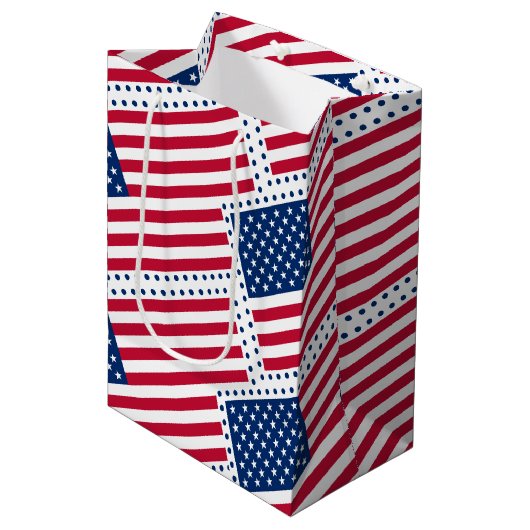 Amerikaanse vlag vieren medium cadeauzakje (Voorkant Gekanteld)