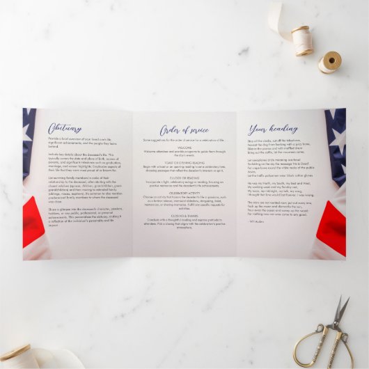 Amerikaanse vlag viering van het leven Fotocollage Drieluik Programma (Binnen)