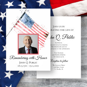 Amerikaanse Vlag Viering van het Leven Herdenkings Kaart