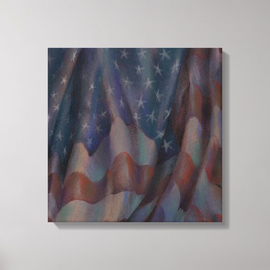 Amerikaanse vlag - Vierkant Canvas Print (Voorkant)