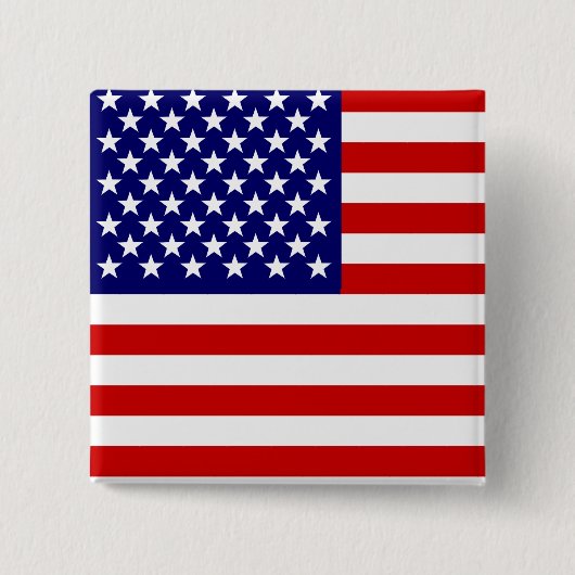 Amerikaanse vlag vierkante button 5,1 cm (Voorkant)