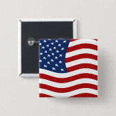 Amerikaanse vlag vierkante button 5,1 cm (Voorkant /achterkant)