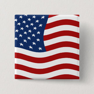 Amerikaanse vlag vierkante button 5,1 cm