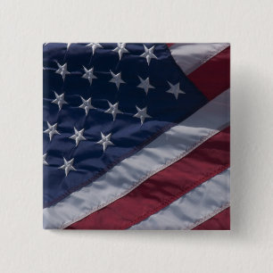 Amerikaanse vlag. vierkante button 5,1 cm