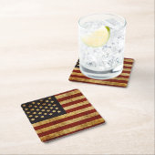  Amerikaanse vlag Vierkante Kartonnen Onderzetter (Insitu)