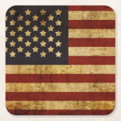  Amerikaanse vlag Vierkante Kartonnen Onderzetter (Voorkant)