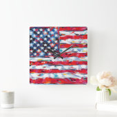 Amerikaanse vlag vierkante klok (Huis)