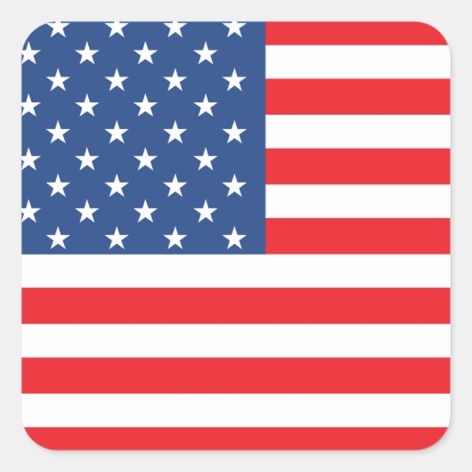 Amerikaanse vlag vierkante sticker (Voorkant)