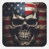 Amerikaanse vlag vierkante sticker (Voorkant)