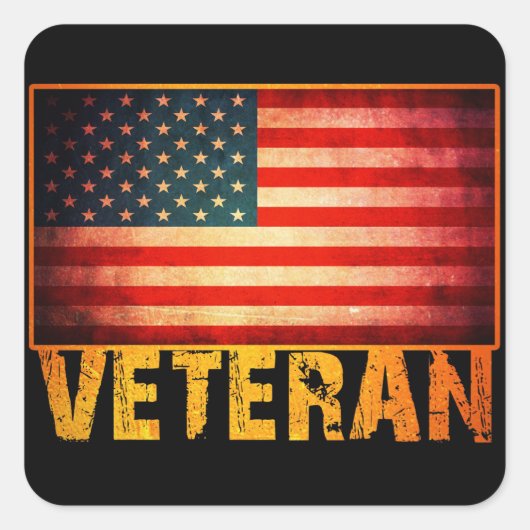 Amerikaanse vlag vierkante sticker (Voorkant)