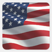 Amerikaanse vlag vierkante sticker (Voorkant)