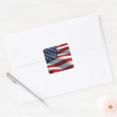 Amerikaanse vlag vierkante sticker (Envelop)