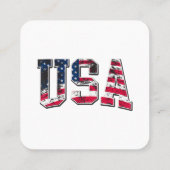 Amerikaanse  vlag vierkante visitekaartje (Achterkant)