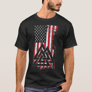 Amerikaanse vlag Viking Valknut Nordic Rune Celtic T-shirt