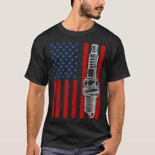 Amerikaanse Vlag Vintage Car Pat T-shirt