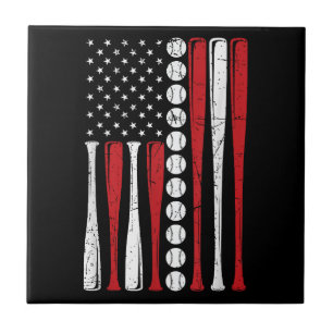 Amerikaanse Vlag Vintage Honkbal Vlag 4 juli Tegeltje