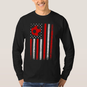 Amerikaanse Vlag Vintage Voetbal Vlag Vader Moeder T-shirt