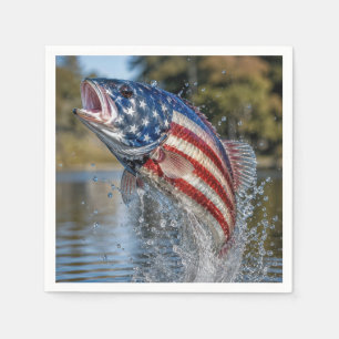 Amerikaanse Vlag Vis Ontwerp Servet