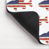 Amerikaanse vlag vis op wit muismat (Hoek)