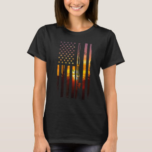 Amerikaanse Vlag Vis Visser Visser Grappig Baars V T-shirt