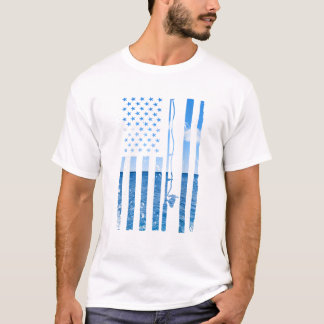 Amerikaanse vlag Vis Visser Visser Grappige Bas Vi T-shirt