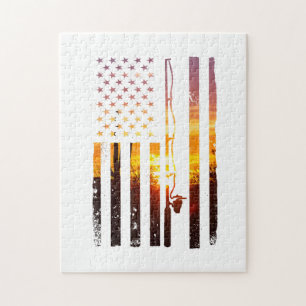 Amerikaanse Vlag Vis Visser Visser Mop Bass Vis Legpuzzel