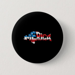 Amerikaanse Vlag Vissen Liefhebbers Visser Grappig Ronde Button 5,7 Cm