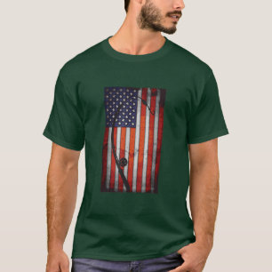 Amerikaanse Vlag Vissen Rod Usa Patriottisch 63 T-shirt