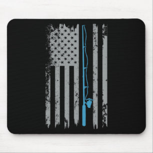 Amerikaanse Vlag Vissen Vintage Visser  Muismat