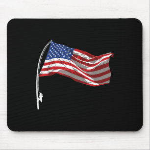 Amerikaanse Vlag Vissersstok 4 juli Patriottische  Muismat