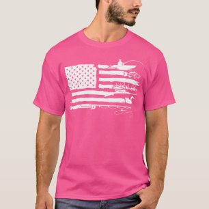 Amerikaanse vlag Vist en jaagt op papa Vaderdag T-shirt