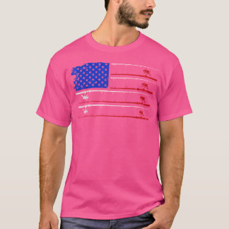 Amerikaanse vlag Vist Rod Funny T-shirt