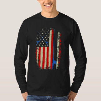 Amerikaanse vlag Vist rod Gevist T-shirt