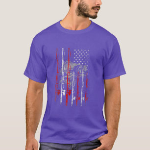Amerikaanse vlag Vist Rod Vissen Lover59 T-shirt